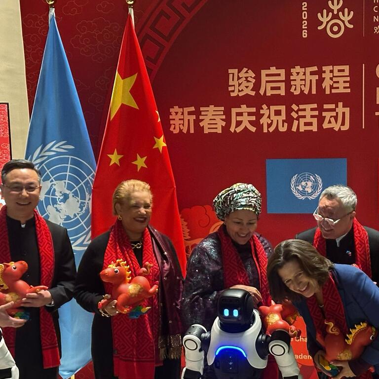 联合国高级官员与中国常驻联合国代表共同出席新春庆祝活动。